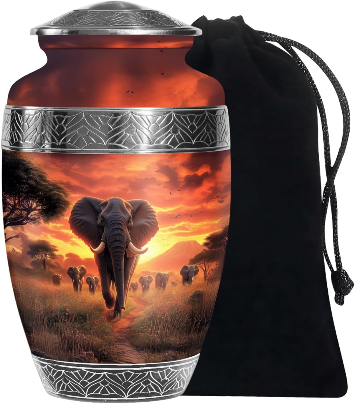 Saburial Elephant Unique Burial Urn for Human Ashes - 10 Inch Large Adult Urn
