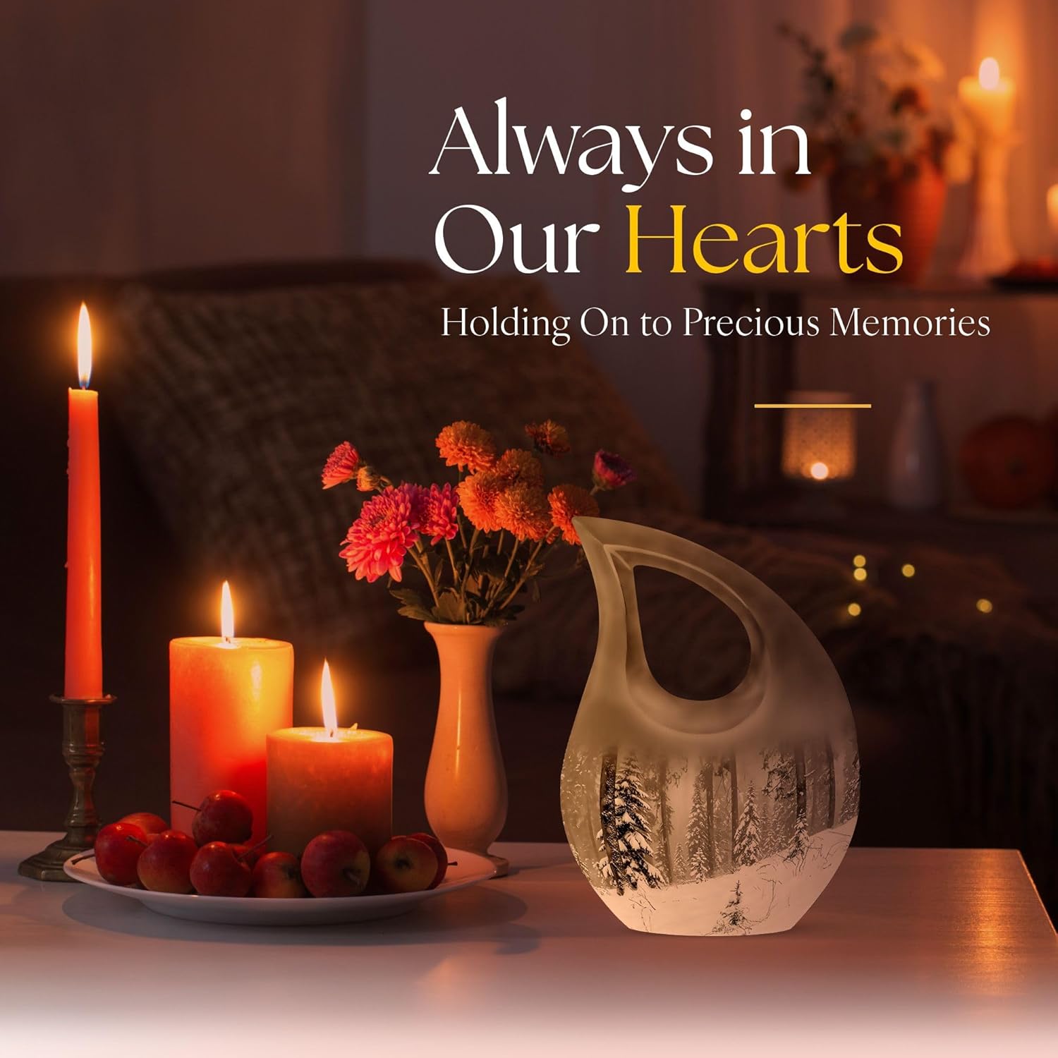 Snowflakes Urn - Small Decorative Ash Cremation Urn for Women and Men