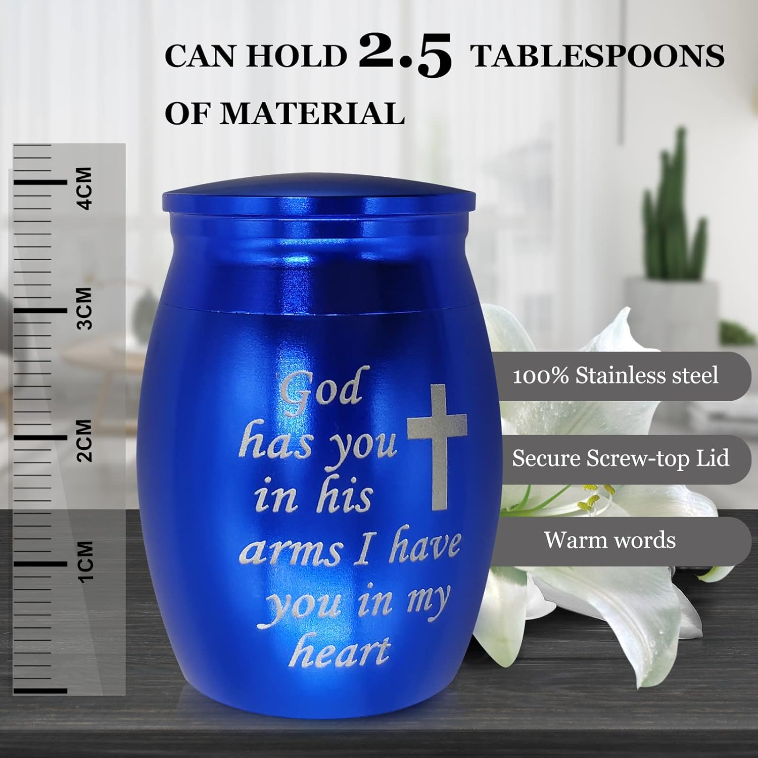 Small Urns for Ashes with Heart Box and Light - Mini Cremation Urn Set