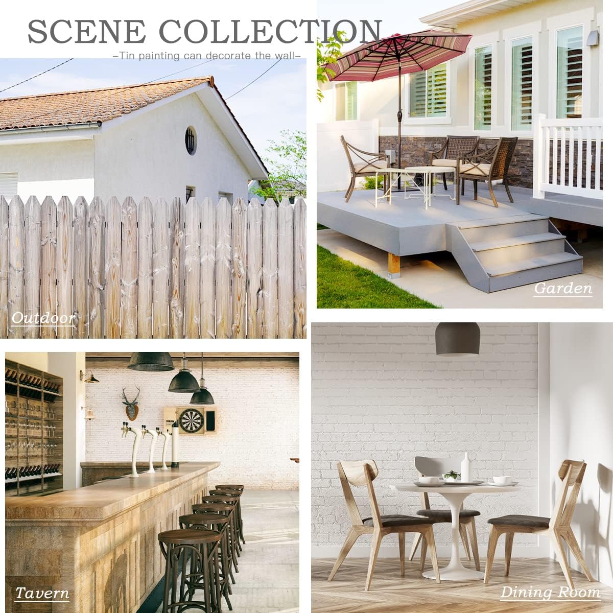 Vintage Metal Tin Signs Boho Decor Wall Art