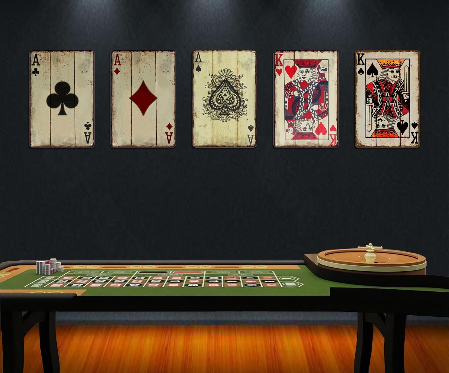 Vintage Poker Wall Decor Metal Sign Retro Tin Sign