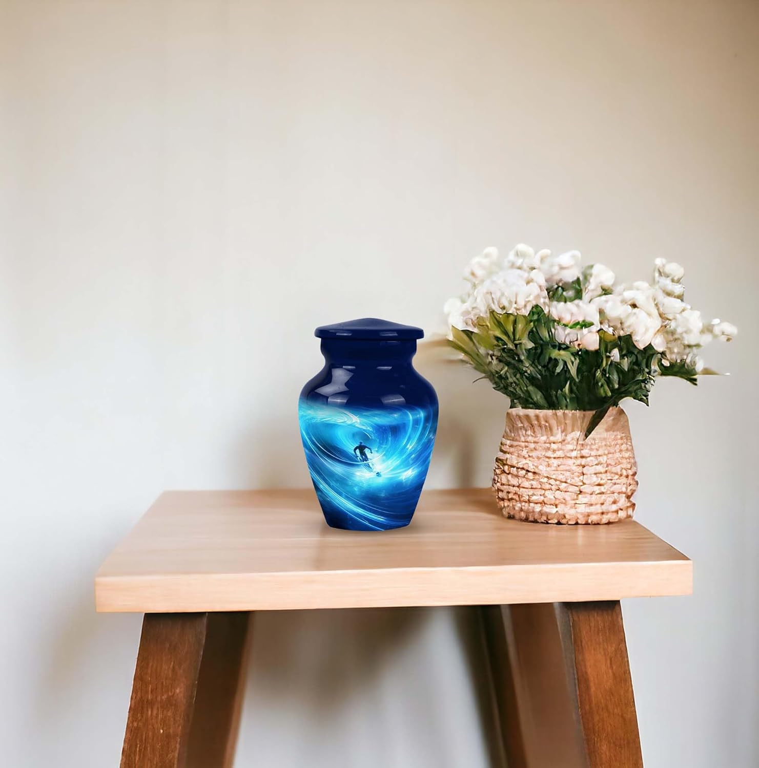 Small Colorful Ocean Urn - 3 Inch Cremation Urn for Mom Dad