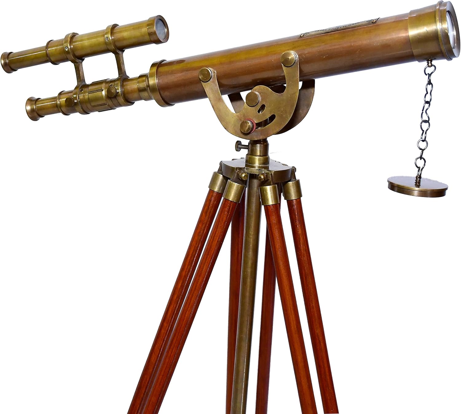 Vintage Brass Telescope Floor Standing Nautical Decor