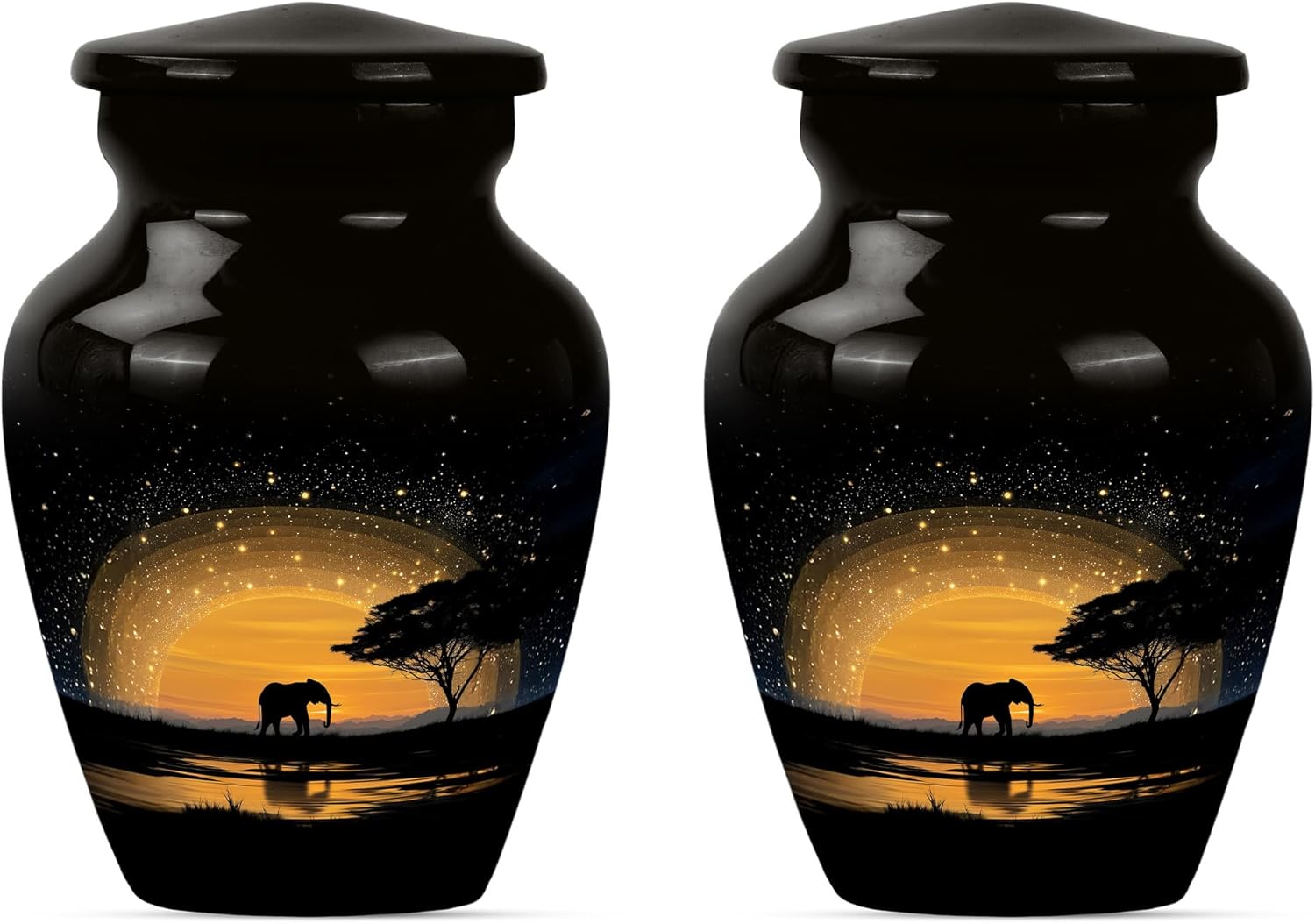 3 Inch Set of 2 Decorative Urns for Human Ashes