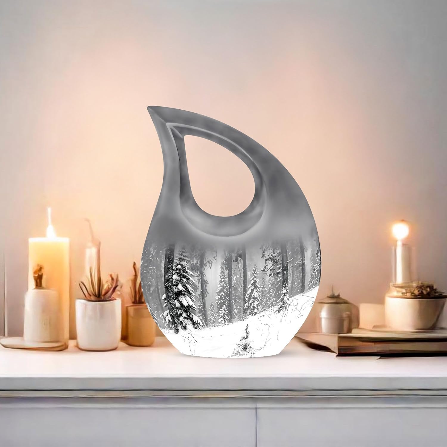 Snowflakes Urn - Small Decorative Ash Cremation Urn for Women and Men