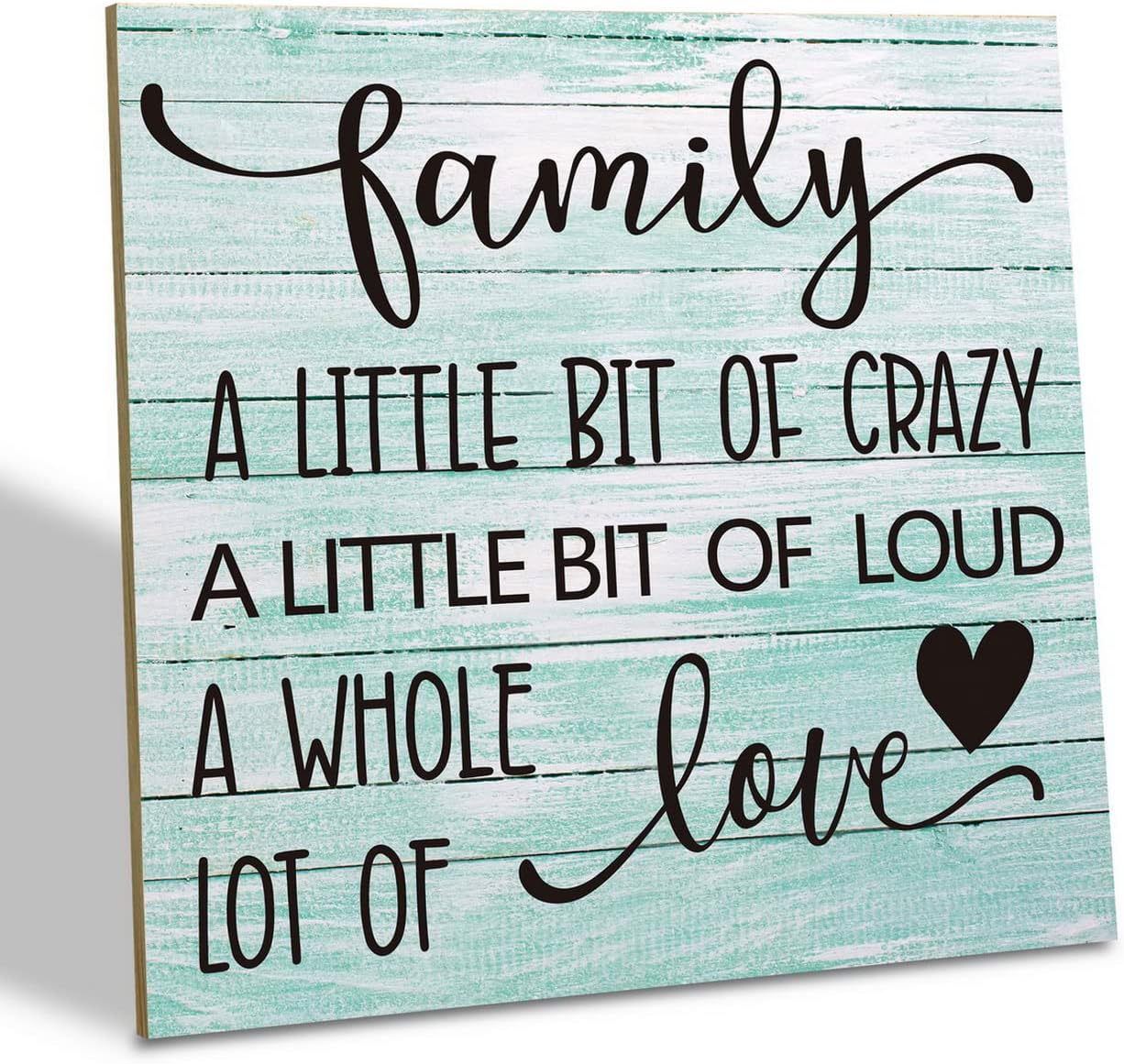 A Little Bit of CrazyA Whole Lot of Love Wooden Family Plaque 62x62 Inch