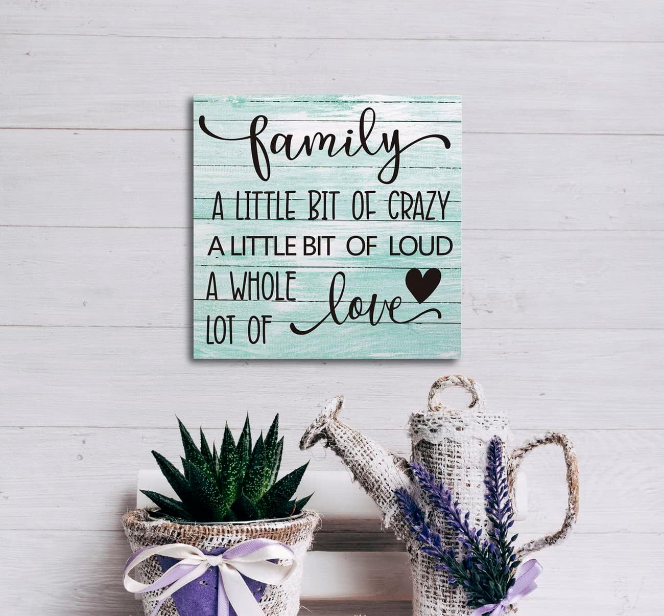 A Little Bit of CrazyA Whole Lot of Love Wooden Family Plaque 62x62 Inch