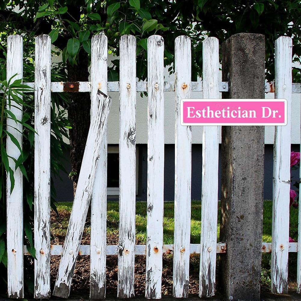 Metal Sign Esthetician DR Funny Pink Road Plaque Wall Art Decor