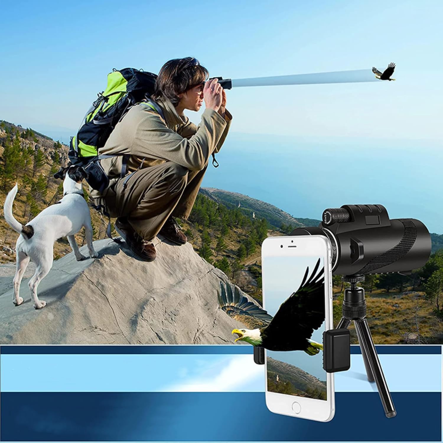 Night Vision Monocular Telescope for Adults Hunting Sports Outdoor Camping Travel Portable High Powered 80x100 HD