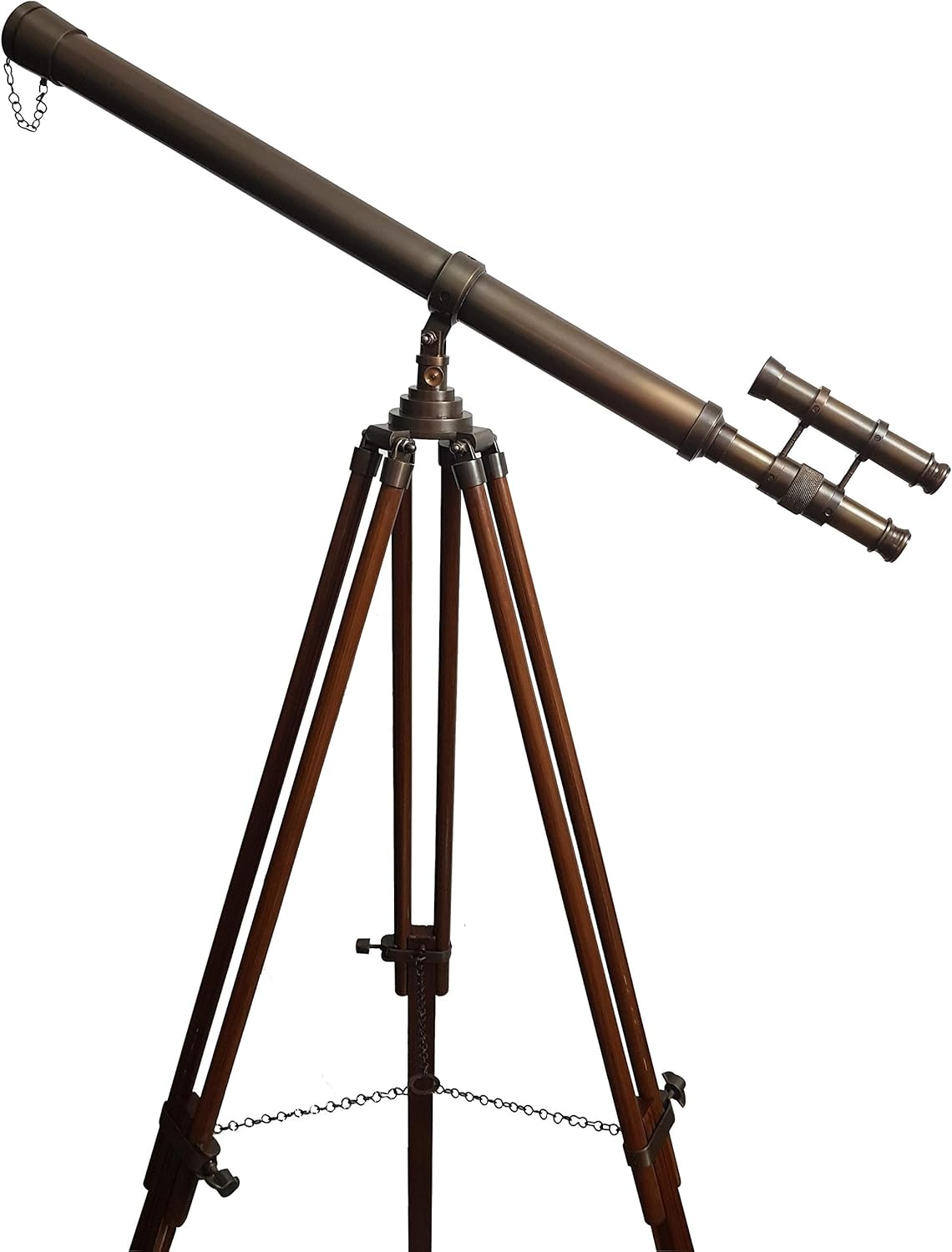 Antique Nautical Telescope with Floor Standing Tripod - 62 Inch Vintage Decor