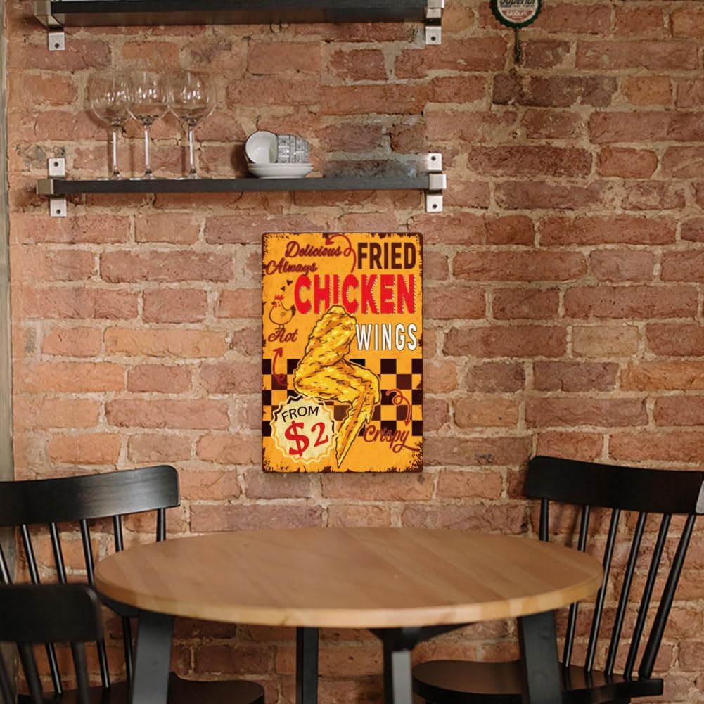 SUPERDANT Vintage Chicken Wings Metal Tin Sign 12x8in