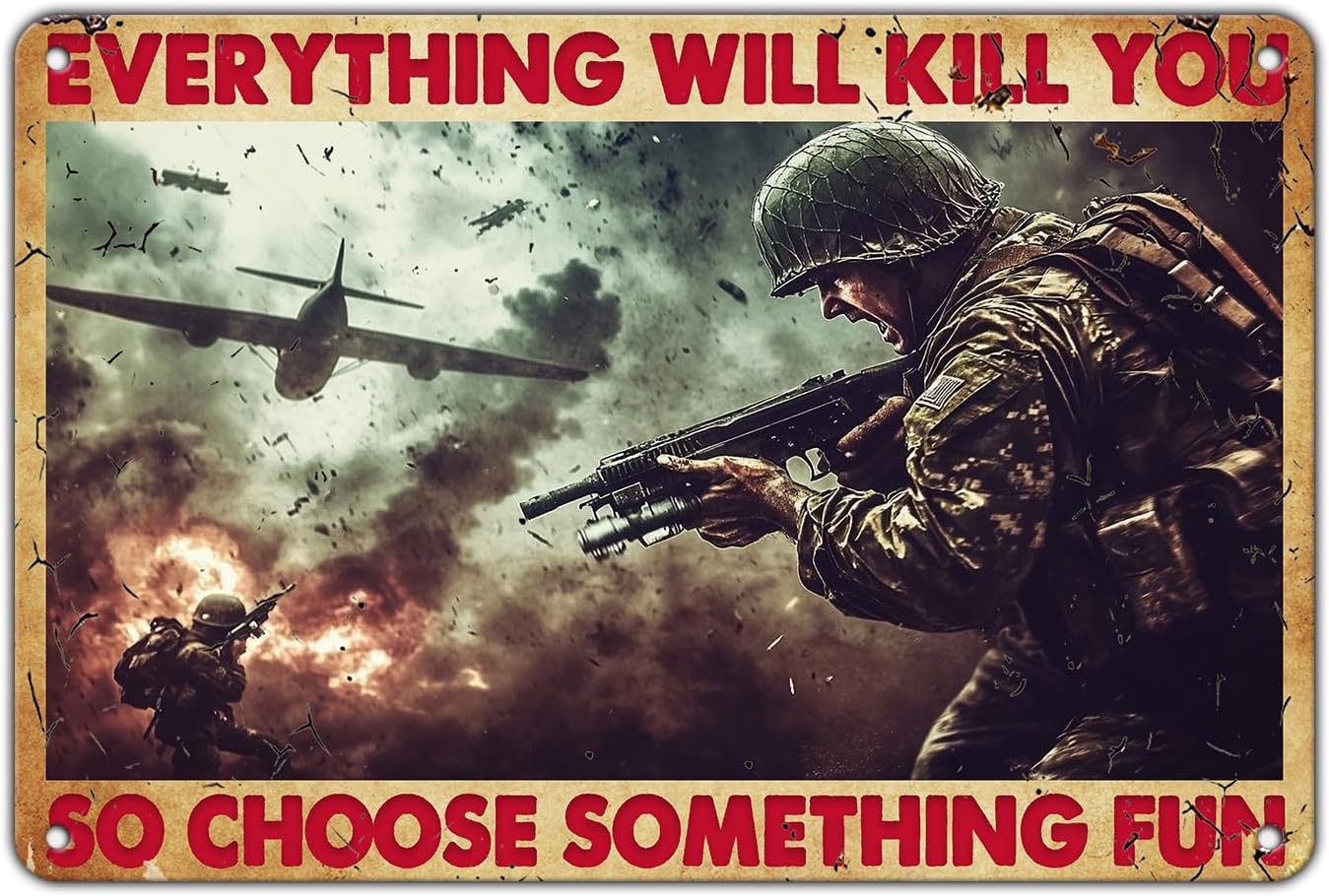 Funny Vintage Metal Tin Sign 12x8 Inch Wall Decor