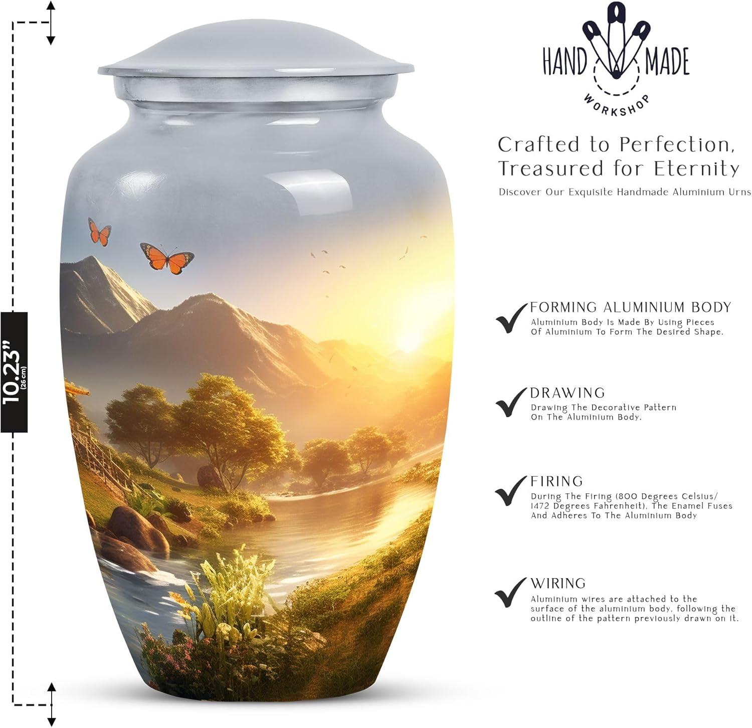 10 Inch Decorative Urn for Human Ashes Elegant Memorial Cremation Urn