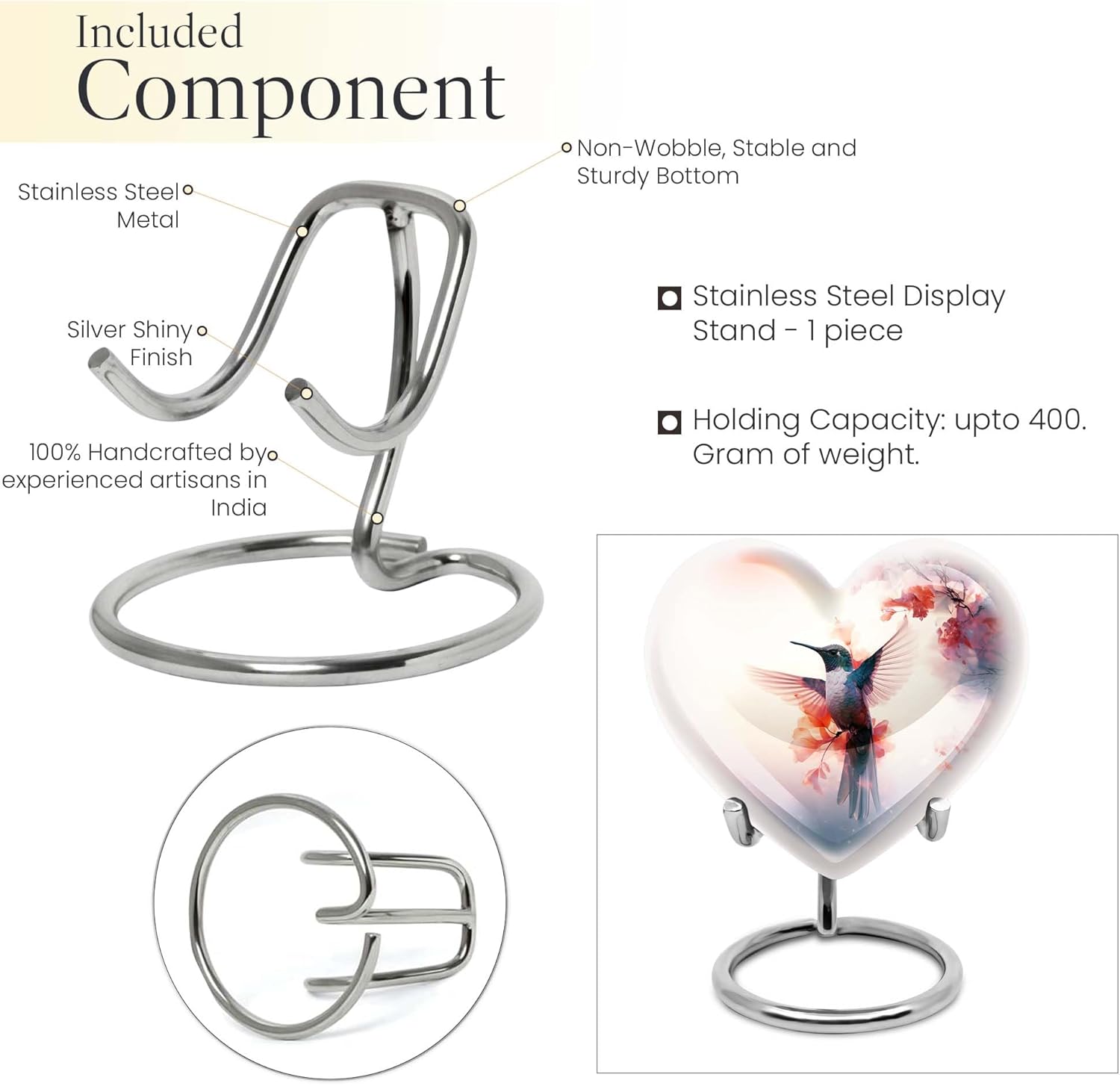 Humming Bird Urn Set of 4 - Gray Cremation Urns for Human and Pet Ashes