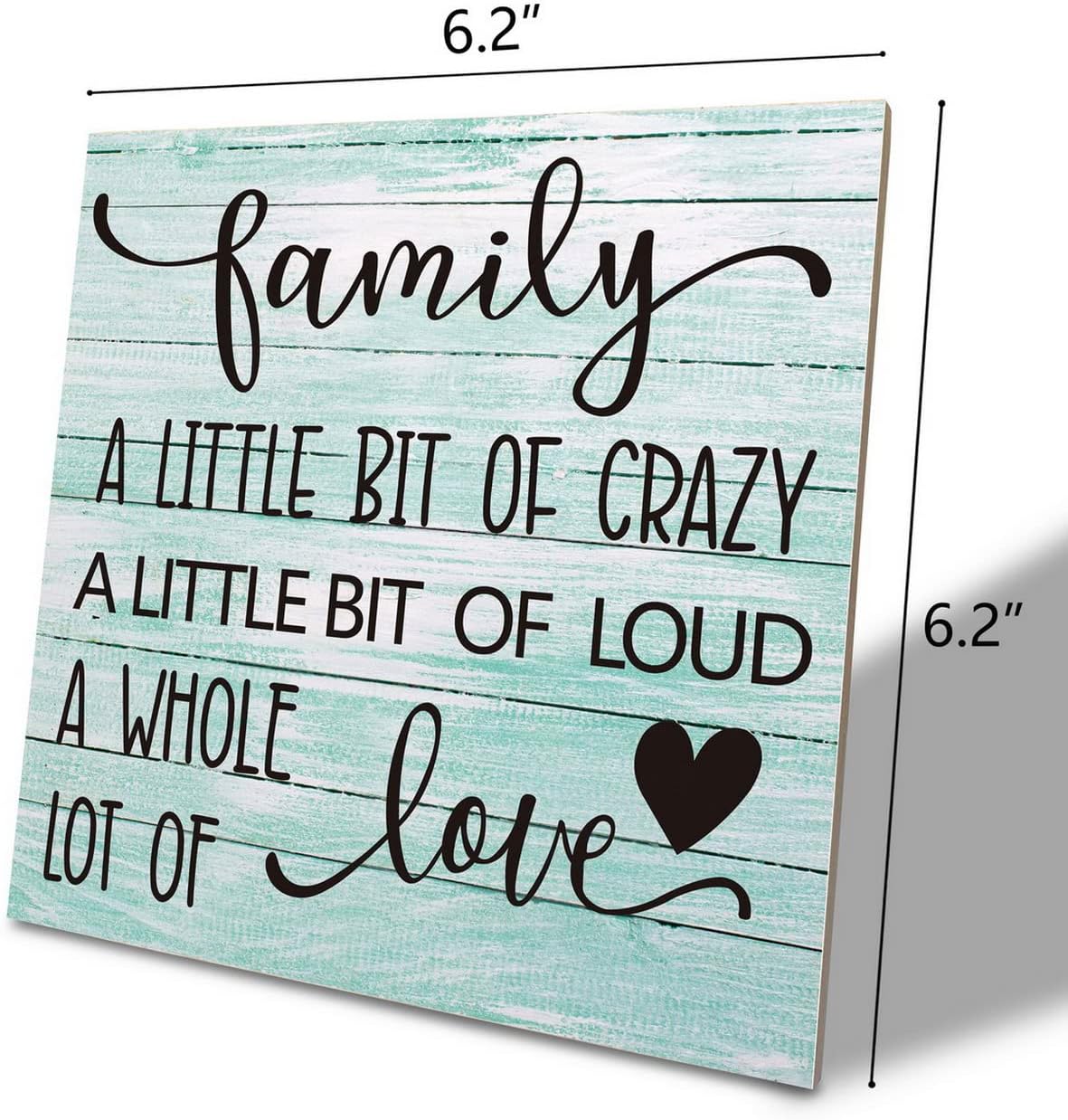 A Little Bit of CrazyA Whole Lot of Love Wooden Family Plaque 62x62 Inch