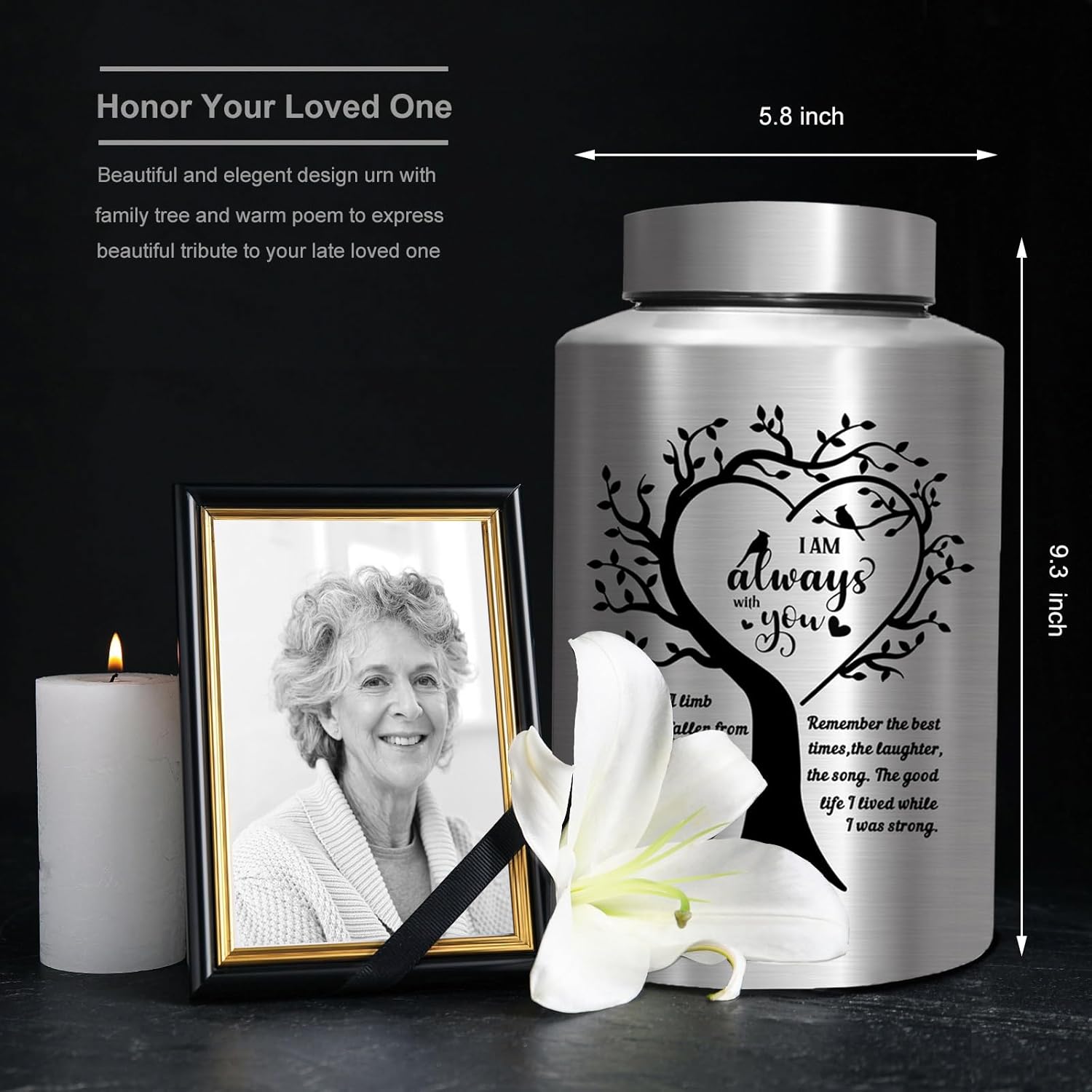 Cremation Urns for Adult Human Ashes - Decorative Memorial Urn for Dad Mom
