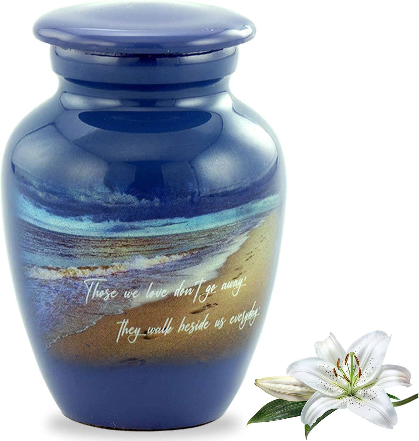 Footprints Keepsake Urn For Ashes - Miniature Handcrafted Urn With Premium Box And Velvet Bag