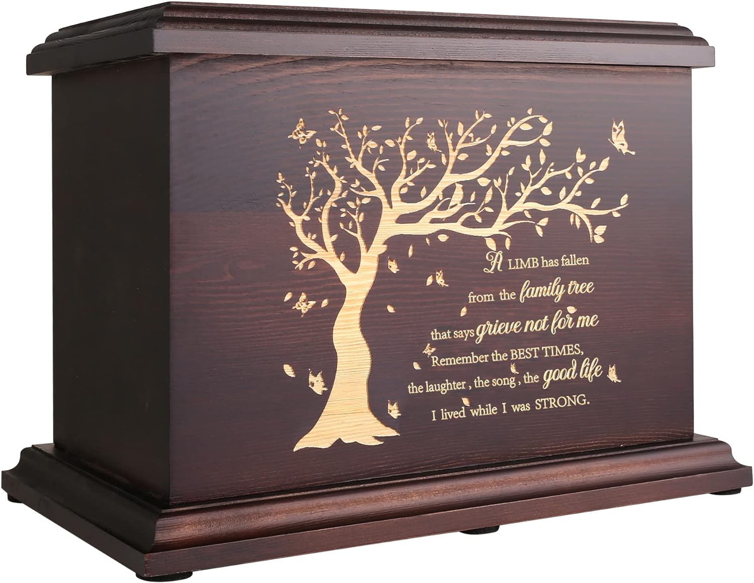 Cremation Memorial Urns for Human Ashes Large Capacity Wooden Box and Casket