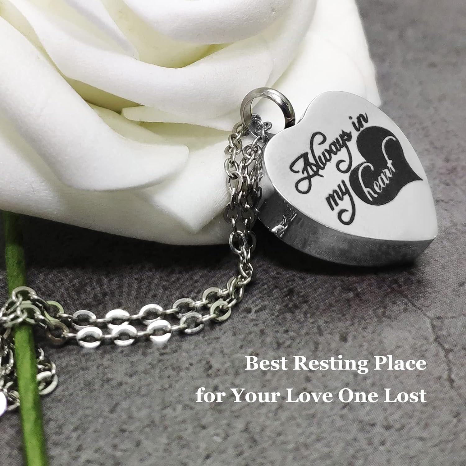 Small Urns for Ashes with Heart Box and Light - Mini Cremation Urn Set