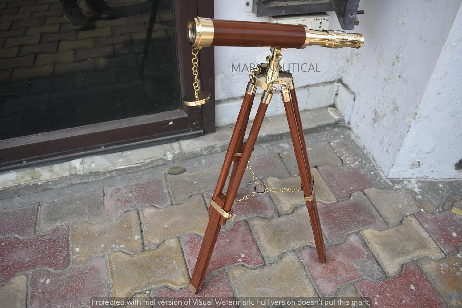 Vintage Brass Telescope with DF Lens and Adjustable Tripod for Kids and Beginners