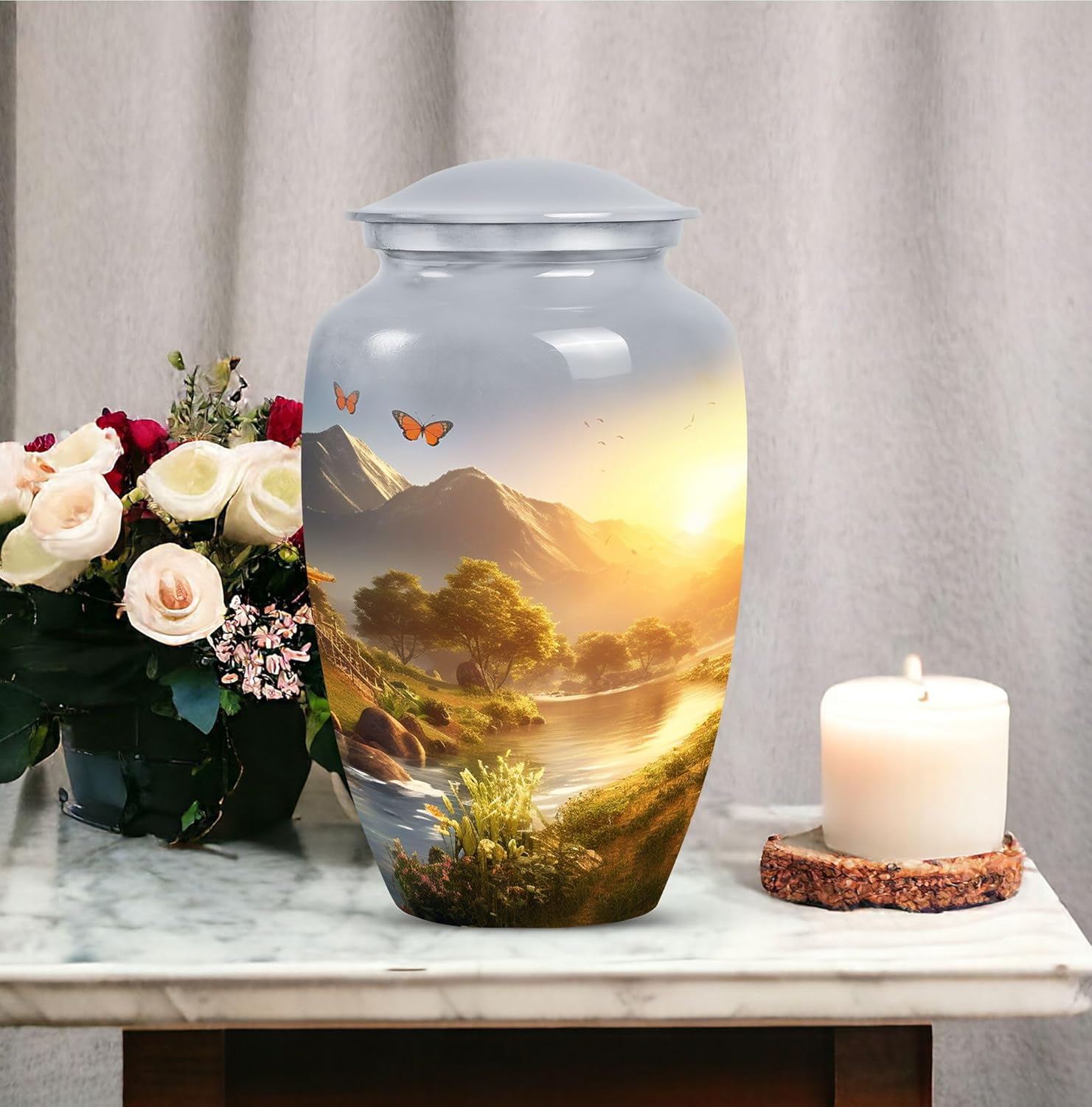 10 Inch Decorative Urn for Human Ashes Elegant Memorial Cremation Urn
