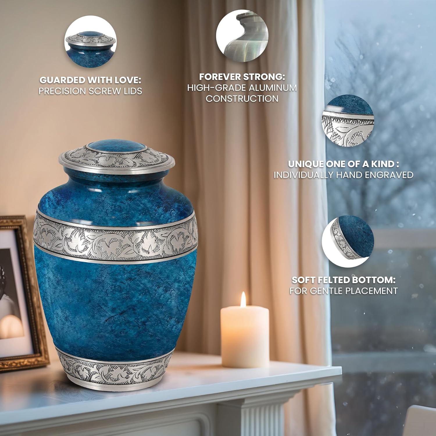 Set of 6 Decorative Urns for Human Ashes Adult Men and Women