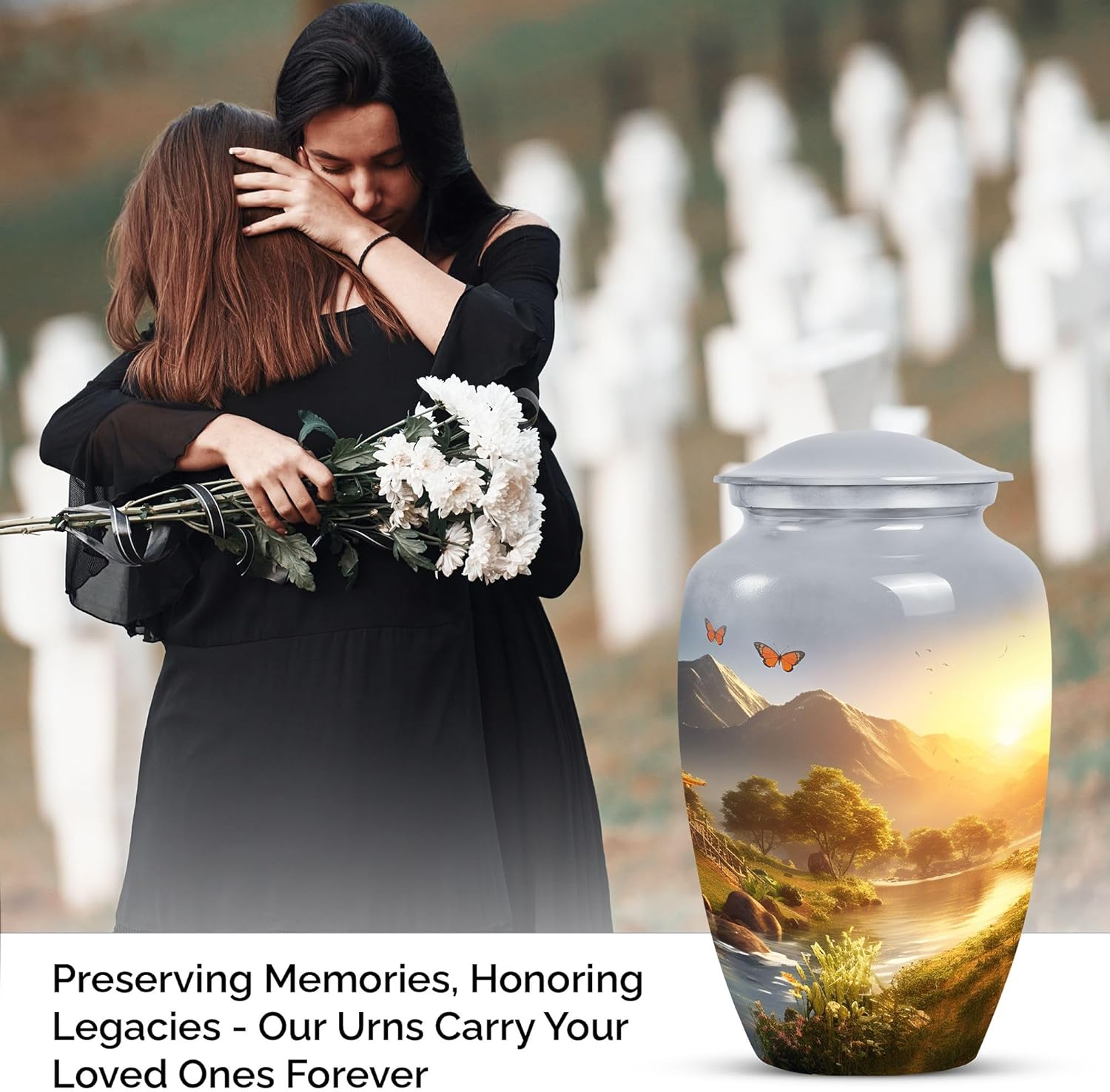 10 Inch Decorative Urn for Human Ashes Elegant Memorial Cremation Urn