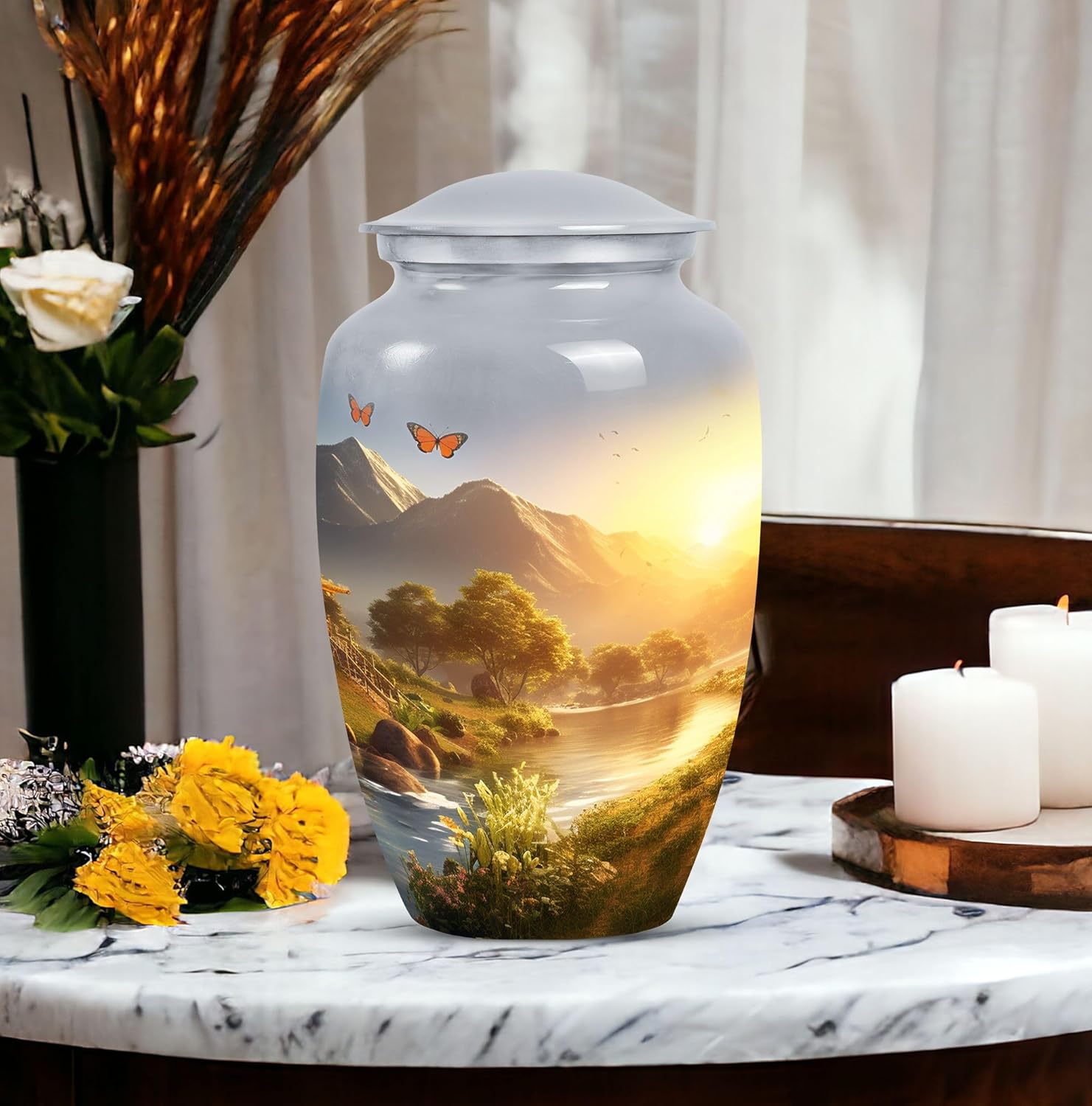10 Inch Decorative Urn for Human Ashes Elegant Memorial Cremation Urn
