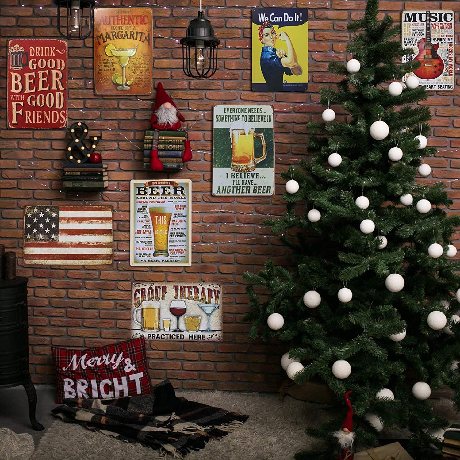 Vintage Floral Tin Sign 8x12 Inches for Indoor and Outdoor Use