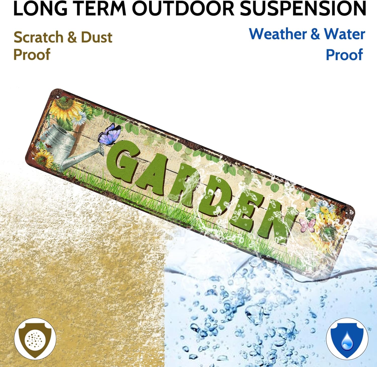 Vintage Garden Themed Decorative Tin Sign 16x4 Inch