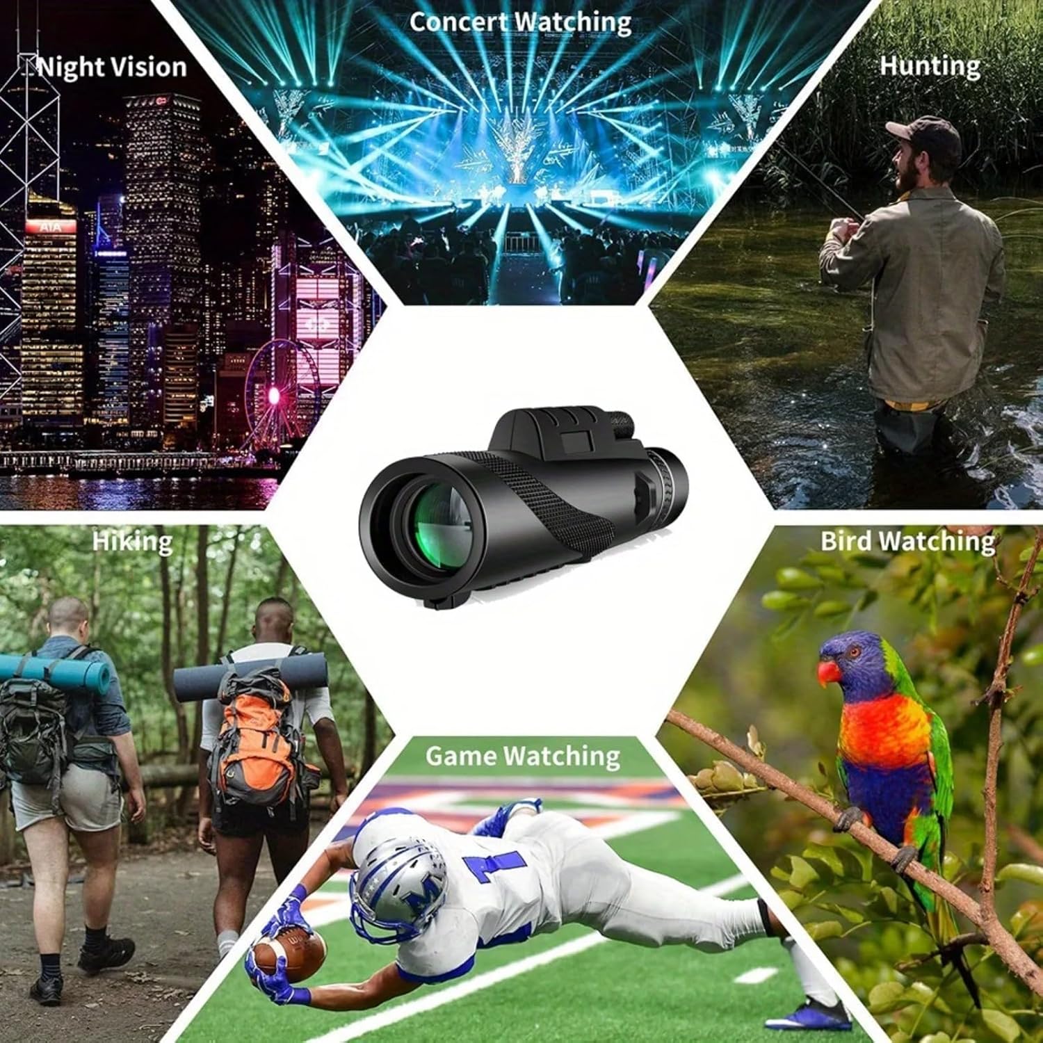Night Vision Monocular Telescope for Adults Hunting Sports Outdoor Camping Travel Portable High Powered 80x100 HD