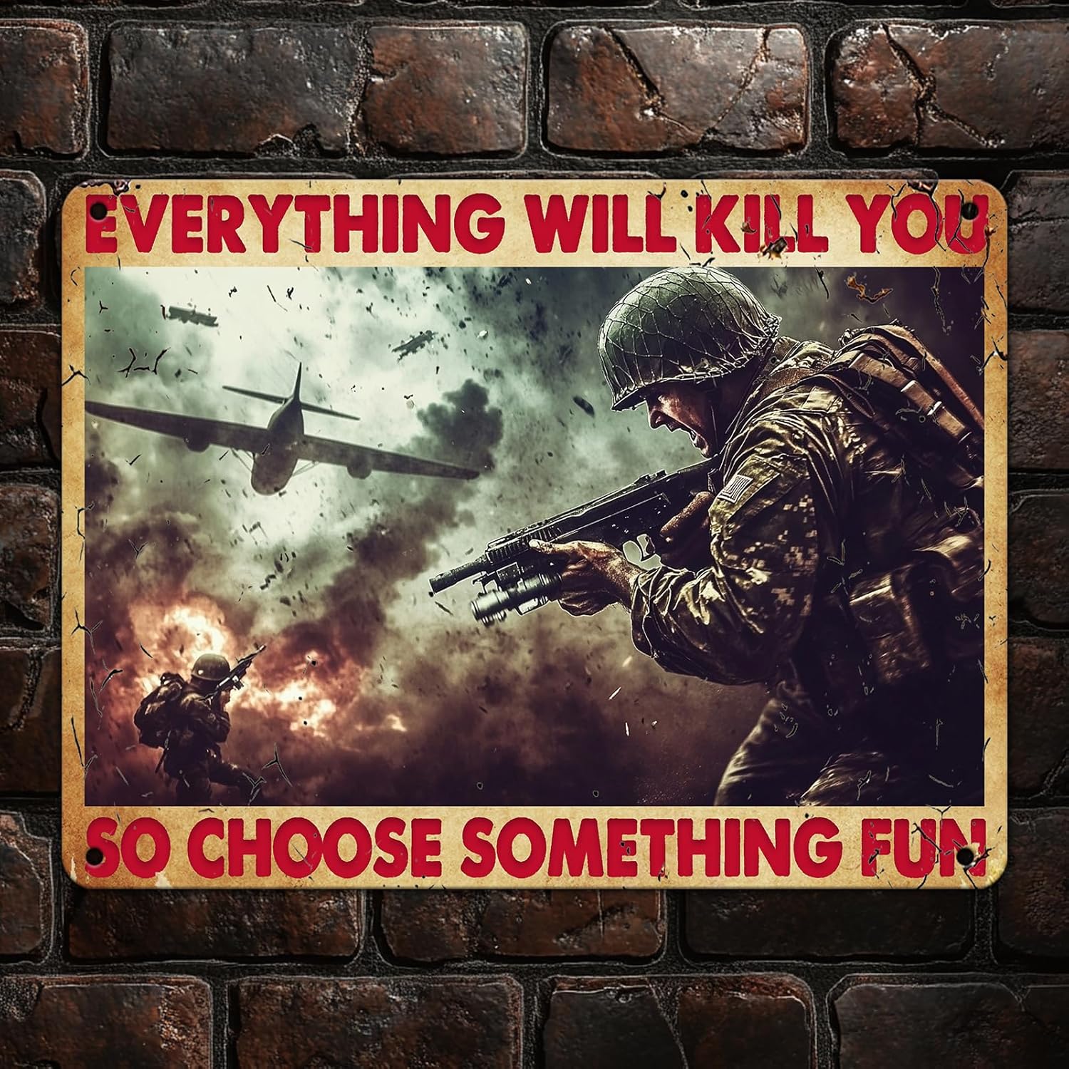 Funny Vintage Metal Tin Sign 12x8 Inch Wall Decor