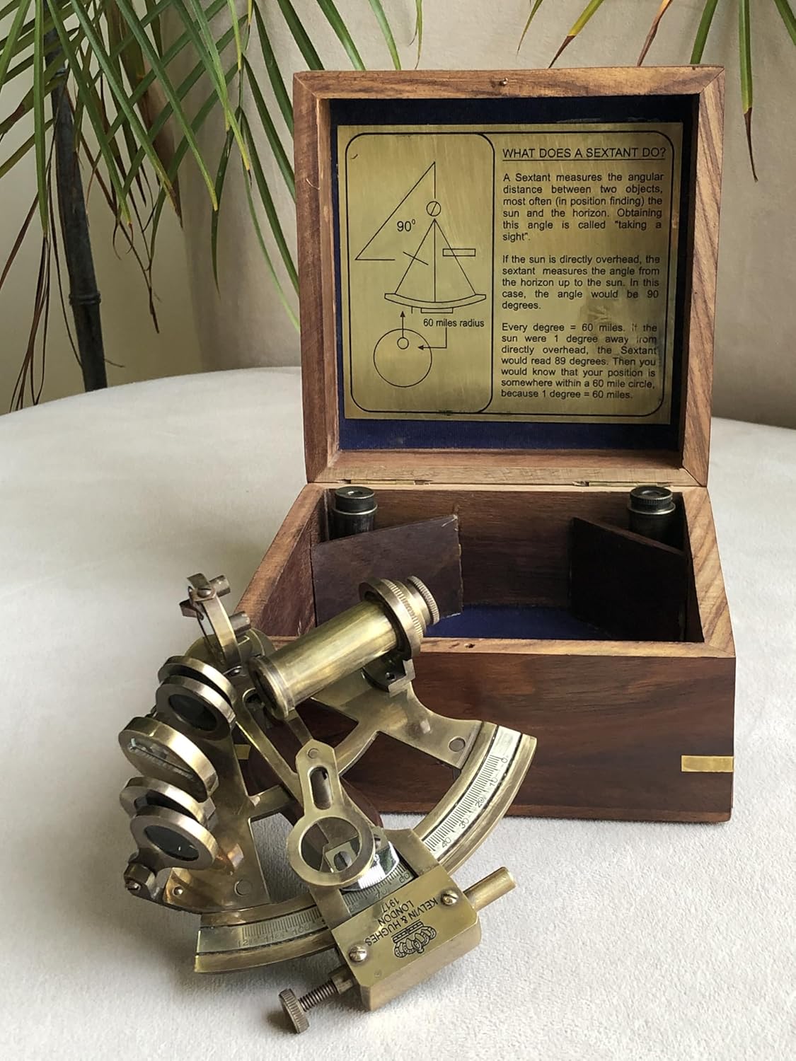 Brass Nautical Sextant Vintage Astrolabe with Two Telescopes