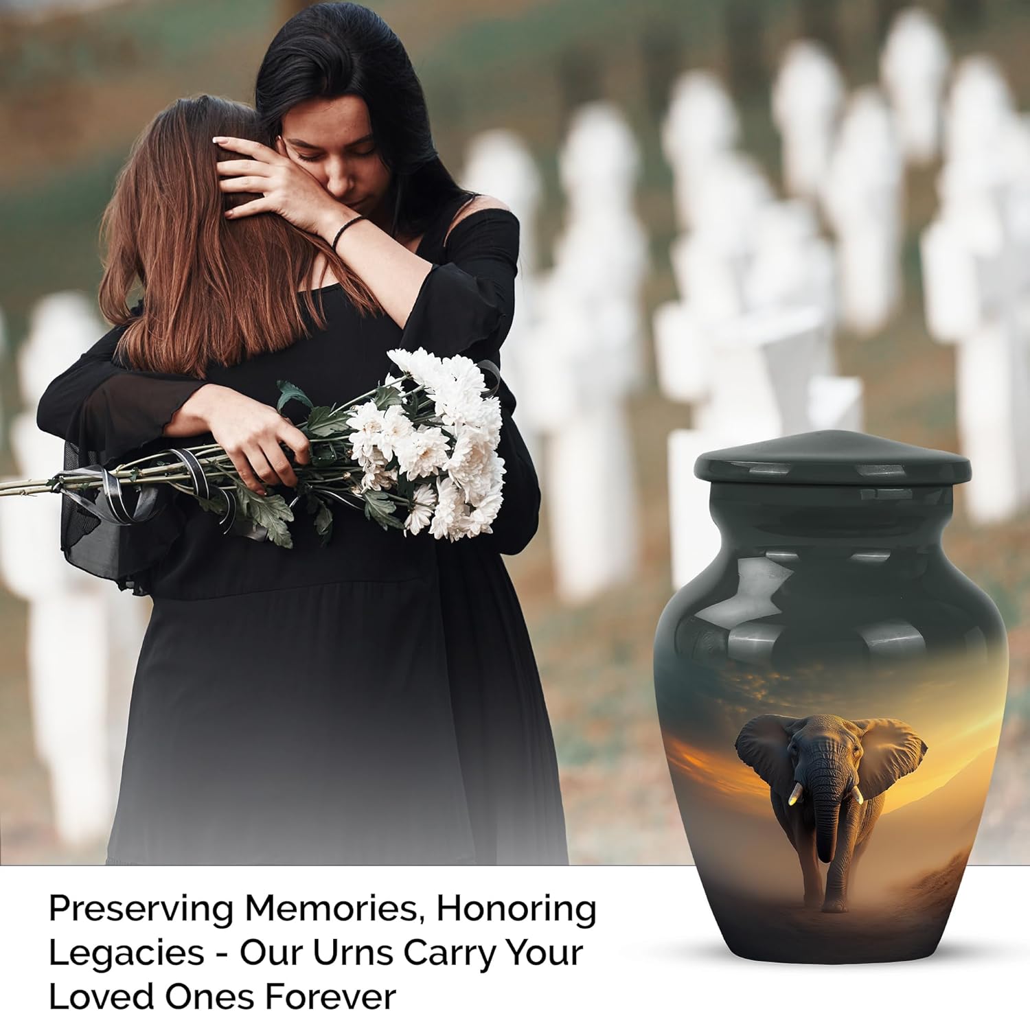 Elephant 3-Inch Cremation Urn for Ashes - Small Keepsake Urn for Men and Women