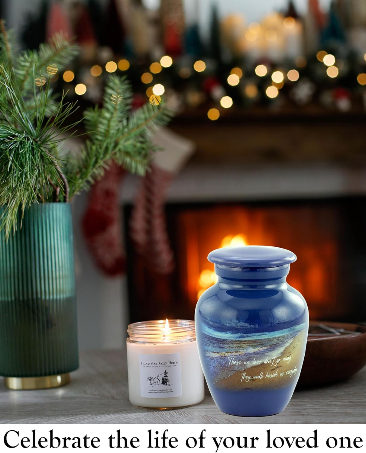 Footprints Keepsake Urn For Ashes - Miniature Handcrafted Urn With Premium Box And Velvet Bag