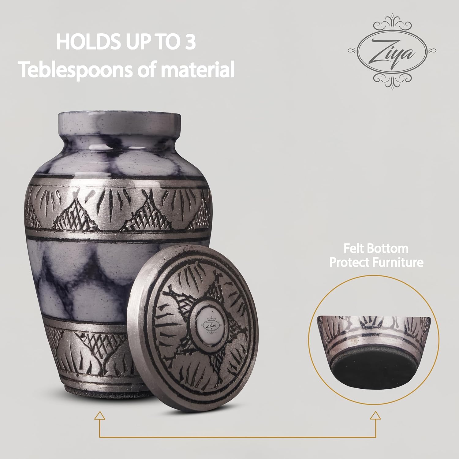 Small Cremation Urn with Velvet Case and Funnel - White Mini Keepsake for Family Pet or Loved Ones