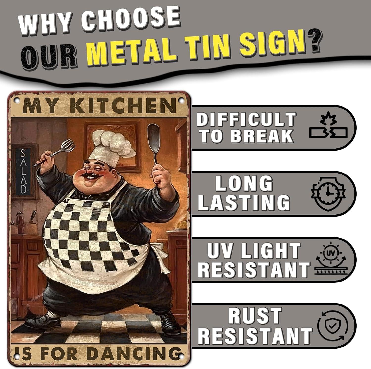 Retro Tin Sign for Home Kitchen Bar Coffee Shop Decor 8x12inch