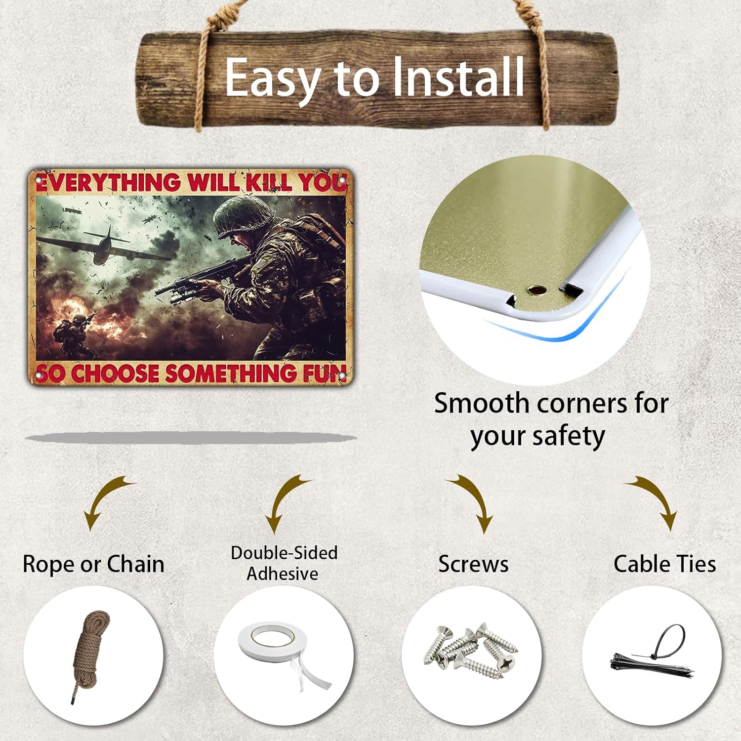 Funny Vintage Metal Tin Sign 12x8 Inch Wall Decor