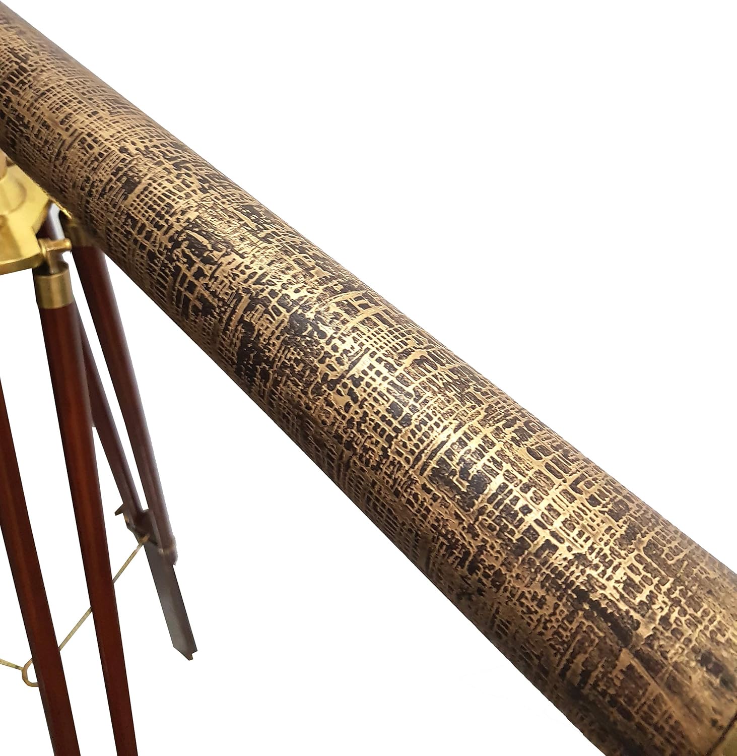 Single Barrel Vintage Wooden Tripod Telescope 62 Inches