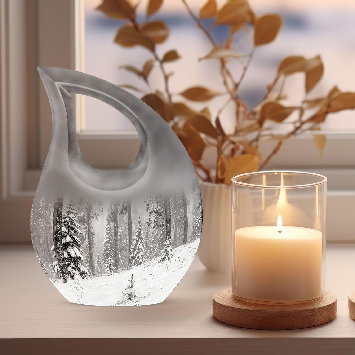 Snowflakes Urn - Small Decorative Ash Cremation Urn for Women and Men