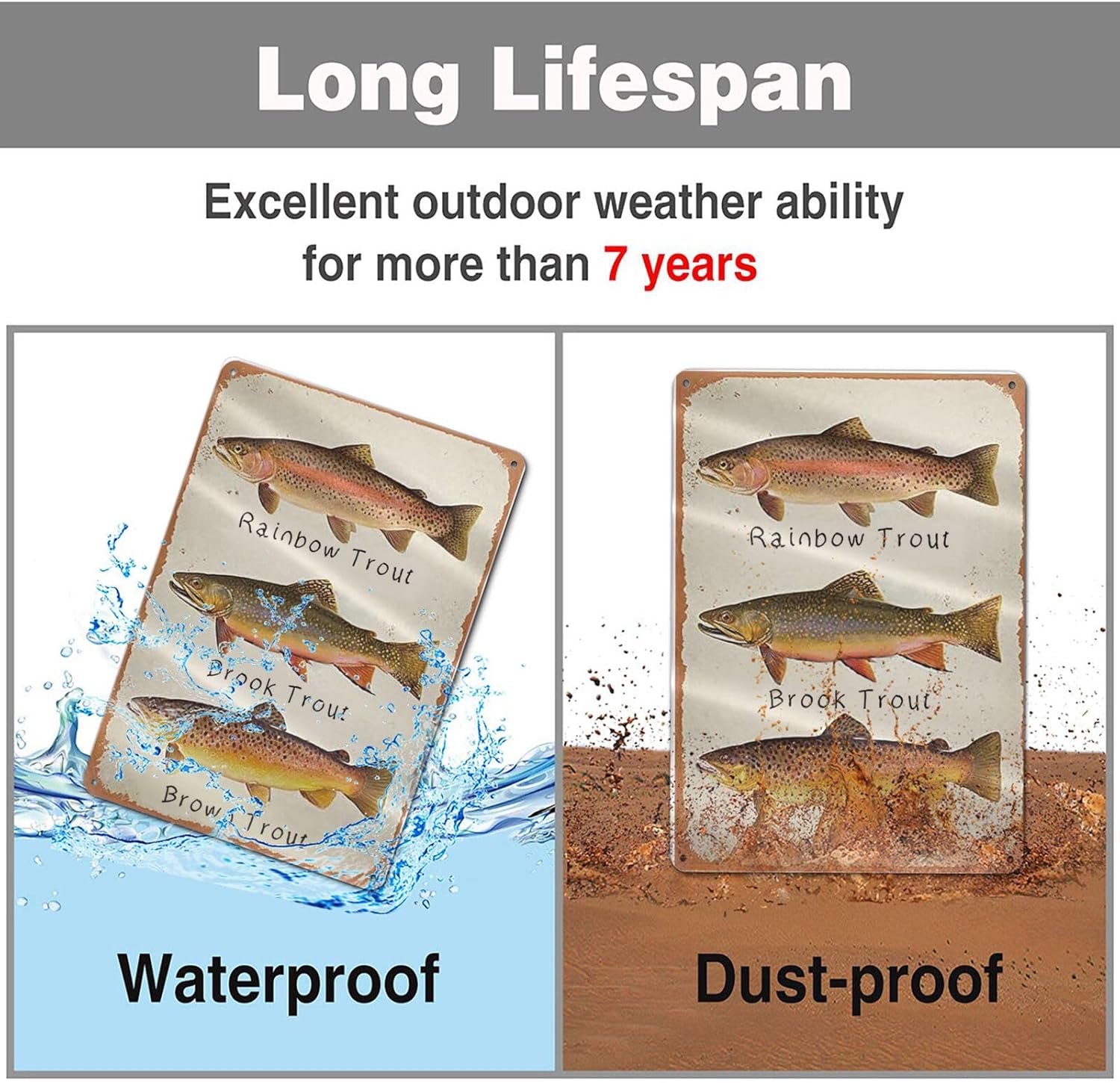 GCOCL Vintage Tin Decor Wall Plaque Retro Metal Sign