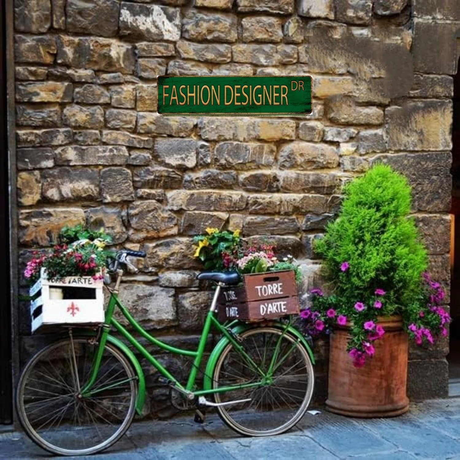 Vintage Metal Tin Sign Fashion Designer 4x16 Inch