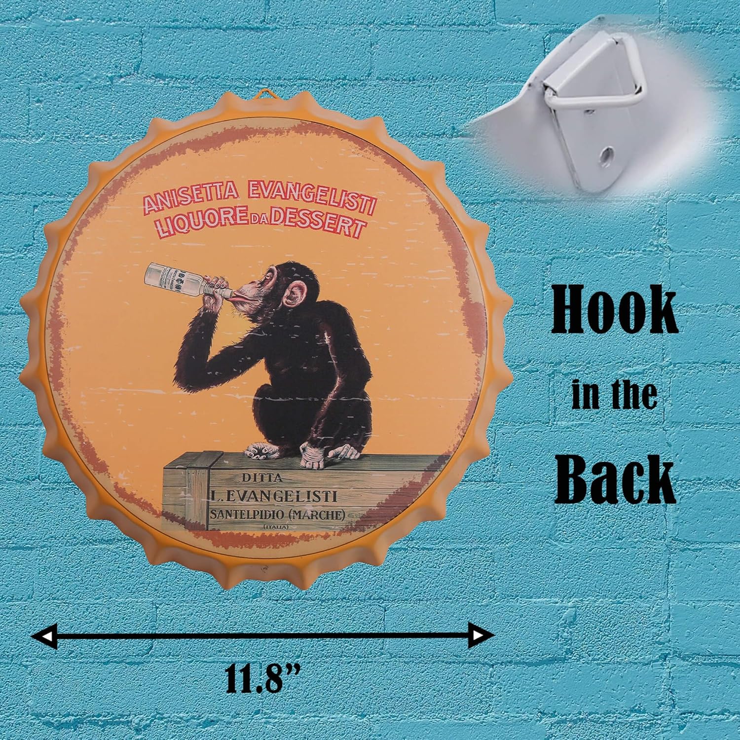 Vintage Beer Cap Metal Wall Art Sign Decor 118 x 118 x 12